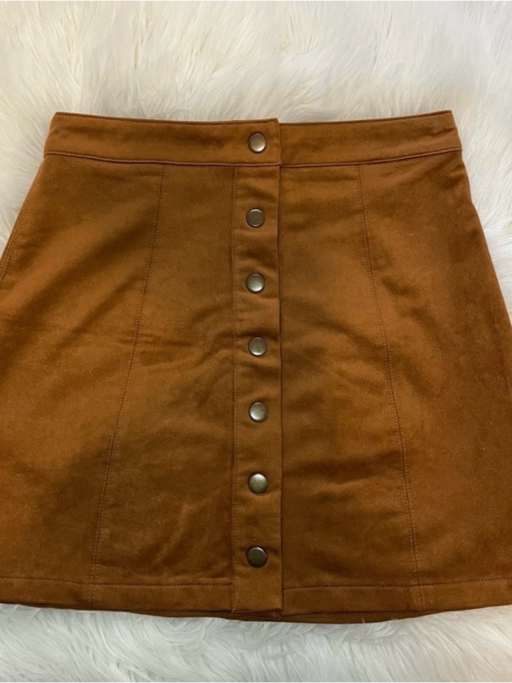 Forever 21 Chestnut Button-Front Mini Skirt